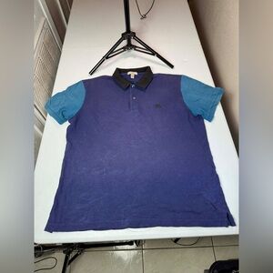 Men Burberry Polo Shirt Casual Pullover Gravenhurst Bright Hydrangea Size XL